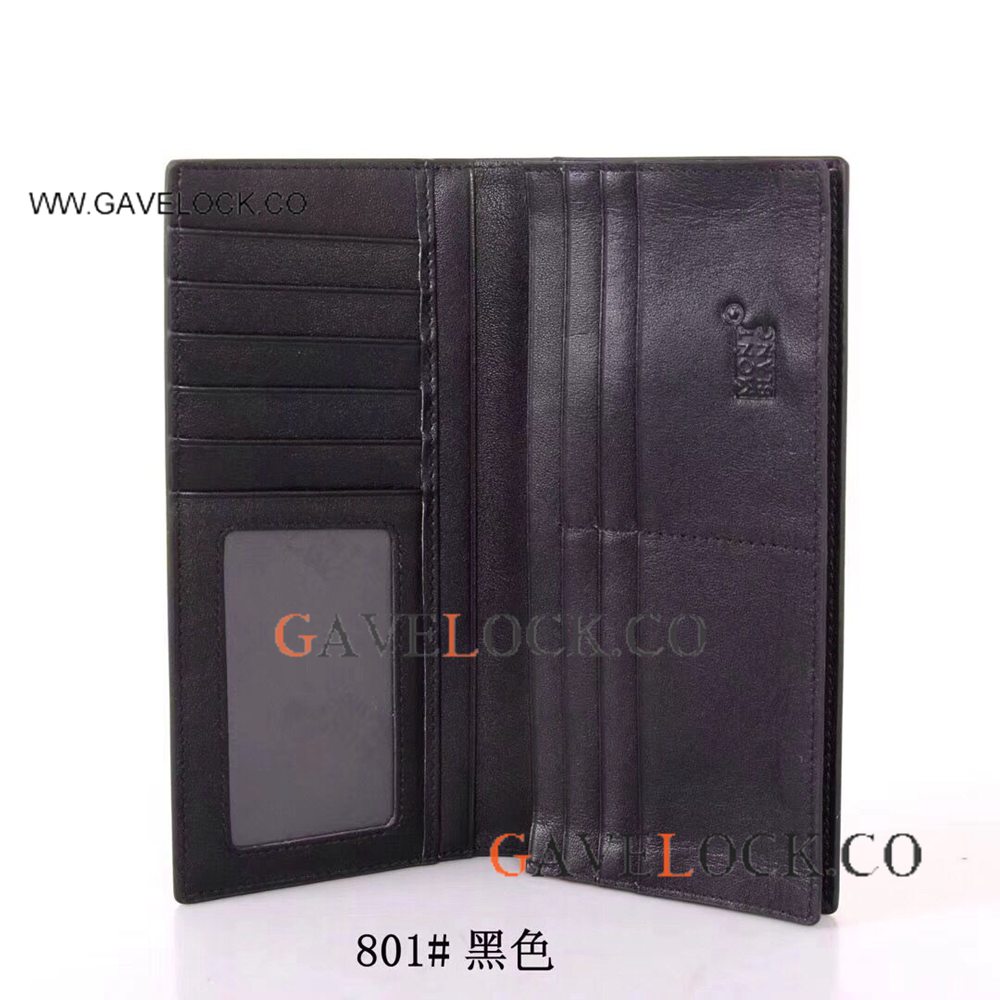 AAA Grade Mont blanc Wallet - Mont Blanc Meisterstuck Black Long Wallet - Upgraded Version